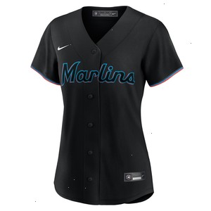 Miami Marlins Nike Women's Alternate Custom Replica Jersey - Black