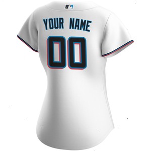 Miami Marlins Nike Women's Home Replica Custom Jersey - White