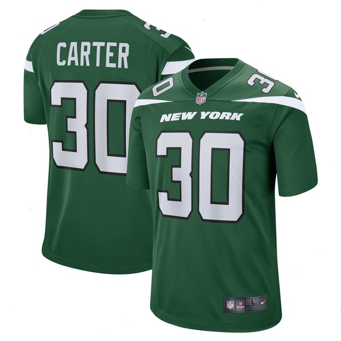 Michael Carter New York Jets Nike Team Game Jersey - Gotham Green