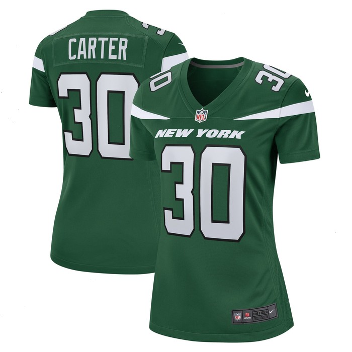 Michael Carter New York Jets Nike Women's Team Game Jersey - Gotham Green