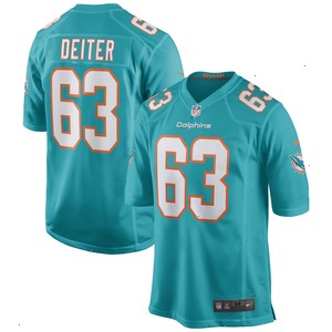 Michael Deiter Miami Dolphins Nike Game Jersey - Aqua