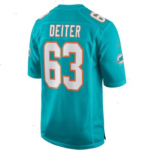 Michael Deiter Miami Dolphins Nike Game Jersey - Aqua