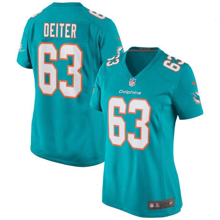 Michael Deiter Miami Dolphins Nike Women's Game Jersey - Aqua