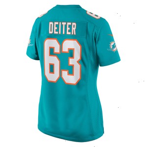 Michael Deiter Miami Dolphins Nike Women's Game Jersey - Aqua