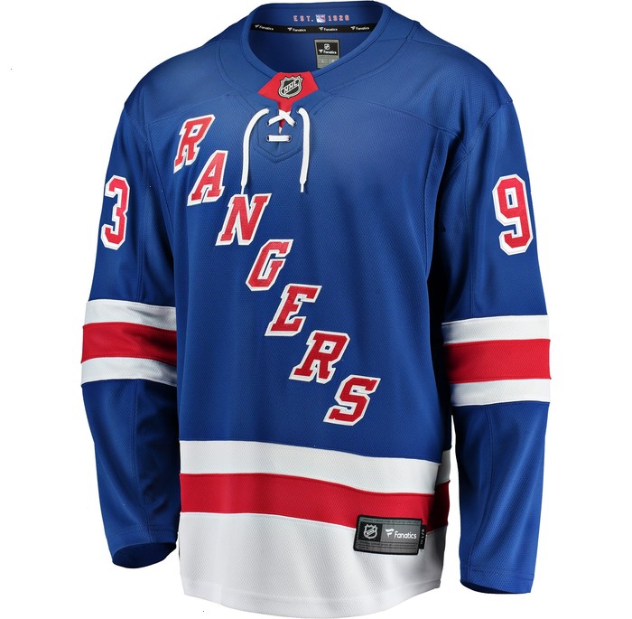 Mika Zibanejad New York Rangers Fanatics Branded Premier Breakaway Player Jersey - Royal