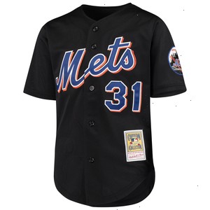 Mike Piazza New York Mets Mitchell & Ness Youth Cooperstown Collection Mesh Batting Practice Jersey - Black