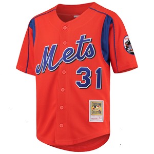 Mike Piazza New York Mets Mitchell & Ness Youth Cooperstown Collection Mesh Batting Practice Jersey - Orange