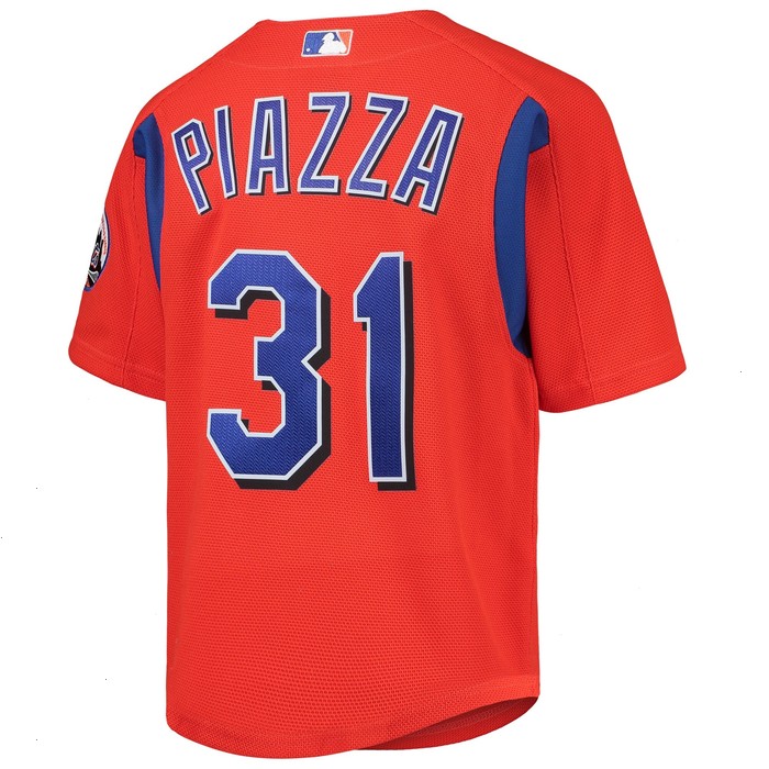 Mike Piazza New York Mets Mitchell & Ness Youth Cooperstown Collection Mesh Batting Practice Jersey - Orange