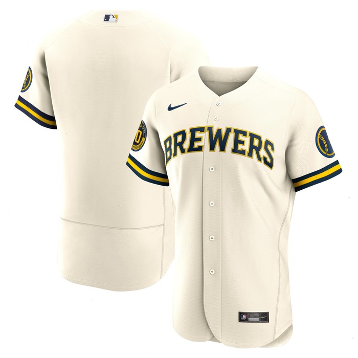 Milwaukee Brewers Nike Home Authentic Team Jersey - Cream