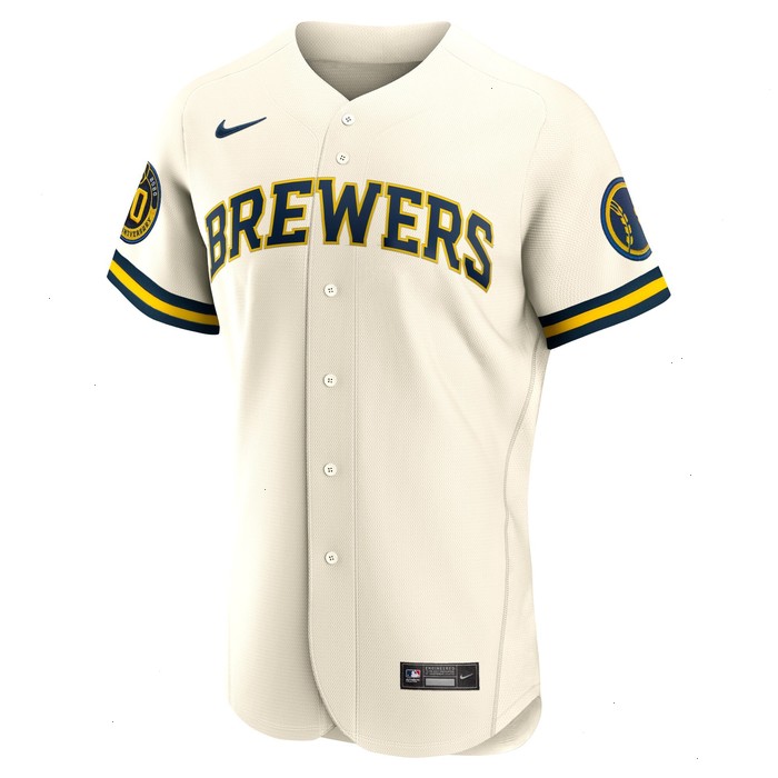 Milwaukee Brewers Nike Home Authentic Team Jersey - Cream