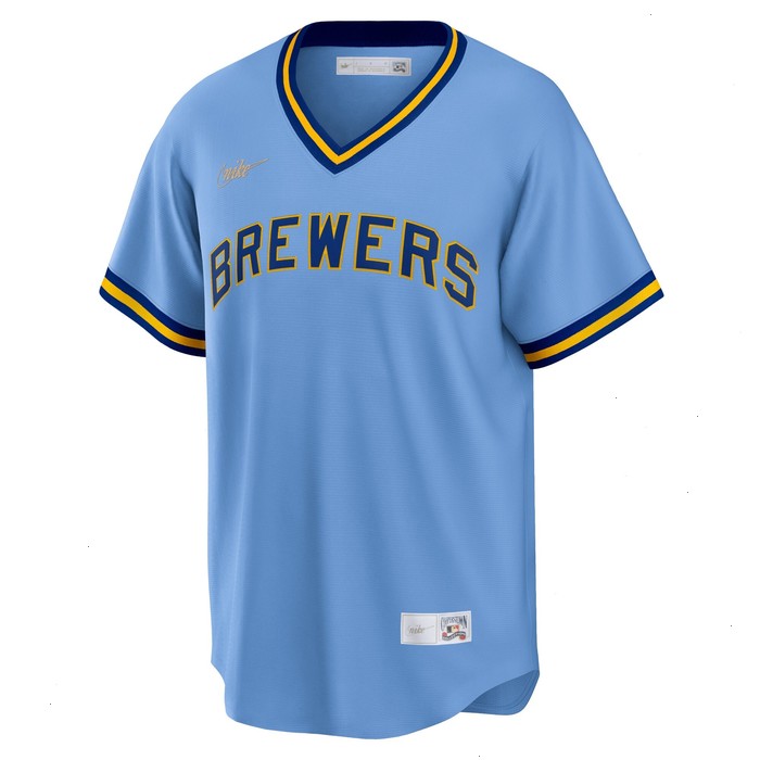 Milwaukee Brewers Nike Road Cooperstown Collection Team Jersey - Powder Blue