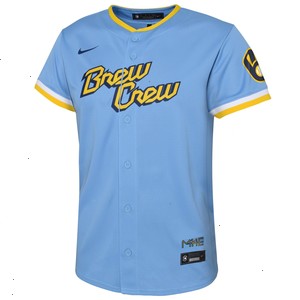 Milwaukee Brewers Nike Youth 2022 City Connect Replica Team Jersey - Powder Blue