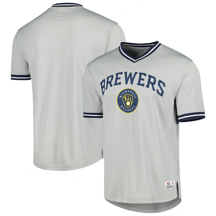 Milwaukee Brewers V-Neck Jersey - Gray