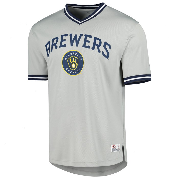 Milwaukee Brewers V-Neck Jersey - Gray