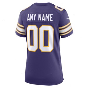 Minnesota Vikings Nike Women's Classic Custom Game Jersey - Purple