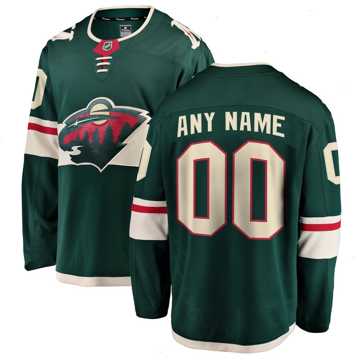 Minnesota Wild Fanatics Branded Home Breakaway Custom Jersey - Green