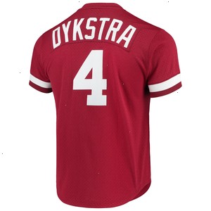 Mitchell & Ness Lenny Dykstra Philadelphia Phillies Cooperstown Collection Mesh Batting Practice Jersey - Scarlet