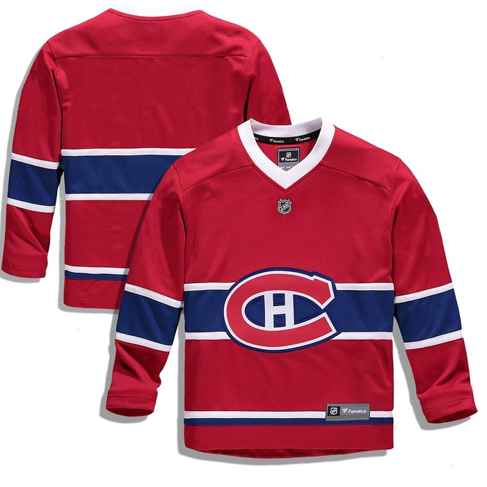 Montreal Canadiens Fanatics Branded Youth Home Replica Blank Jersey - Red