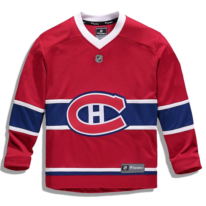 Montreal Canadiens Fanatics Branded Youth Home Replica Blank Jersey - Red