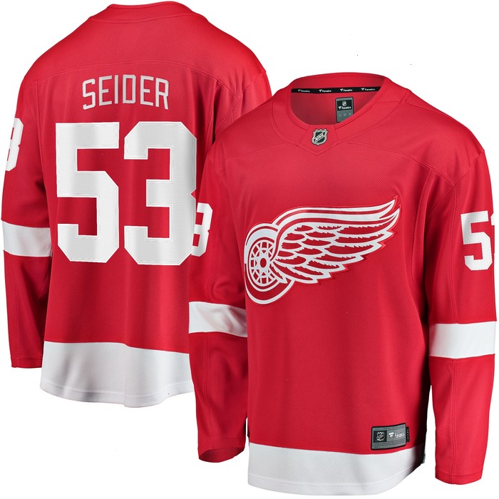 Moritz Seider Detroit Red Wings Fanatics Branded Home Breakaway Player Jersey - Red