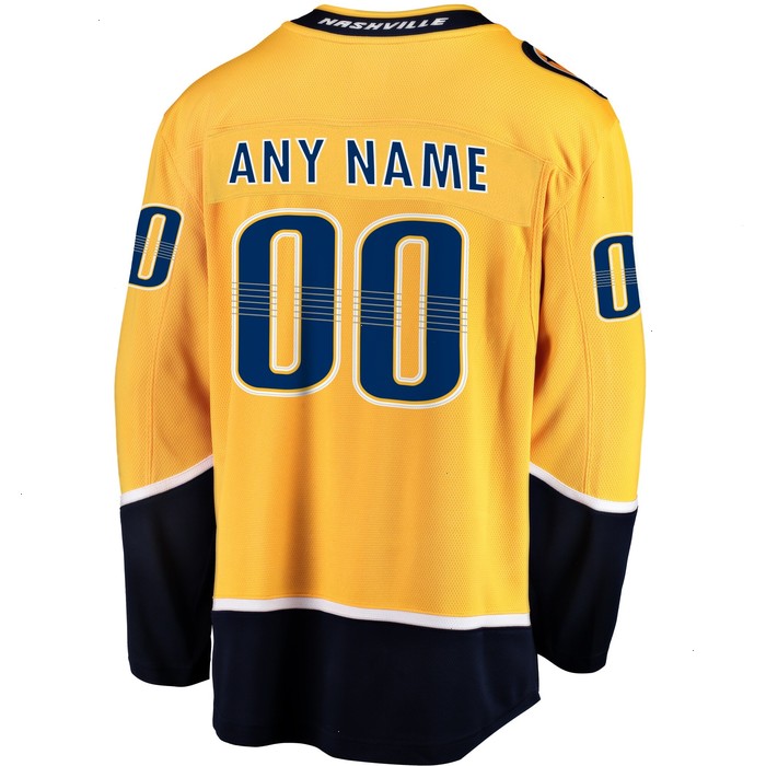 Nashville Predators Fanatics Branded Home Breakaway Custom Jersey - Gold