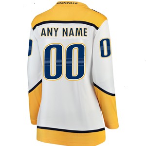 Nashville Predators Fanatics Branded Women's Away Breakaway Custom Jersey - White