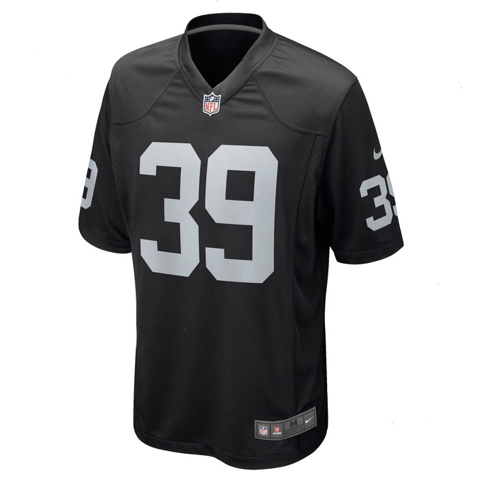 Nate Hobbs Las Vegas Raiders Nike Game Jersey - Black