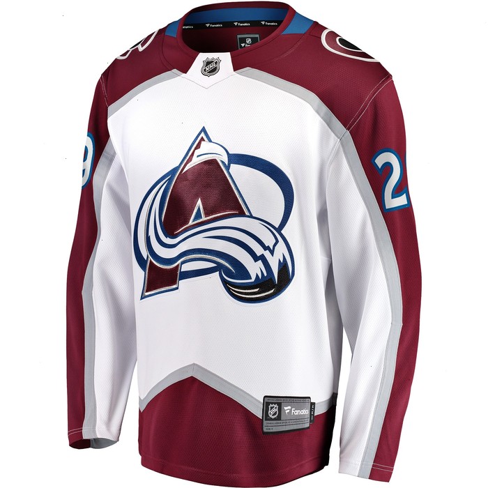 Nathan MacKinnon Colorado Avalanche Fanatics Branded Away Premier Breakaway Player Jersey - White