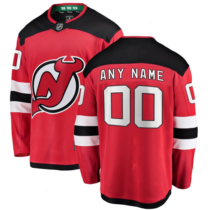 New Jersey Devils Fanatics Branded Home Breakaway Custom Jersey - Red