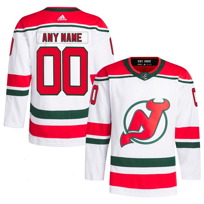 New Jersey Devils adidas Heritage Authentic Pro Primegreen Custom Jersey - White