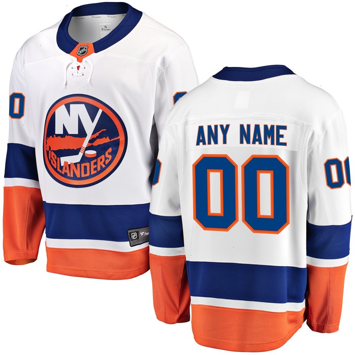 New York Islanders Fanatics Branded Away Breakaway Custom Jersey - White