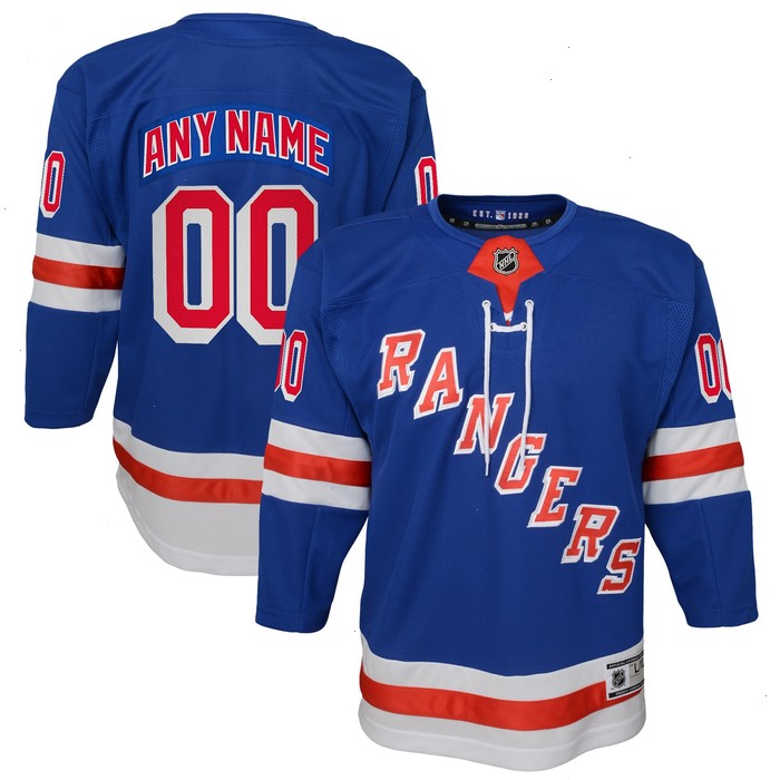 New York Rangers Youth Home Premier Custom Jersey - Blue