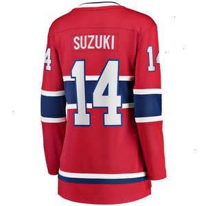 Nick Suzuki Montreal Canadiens Fanatics Branded Women's Home Captain Patch Breakaway Player Jersey - Red