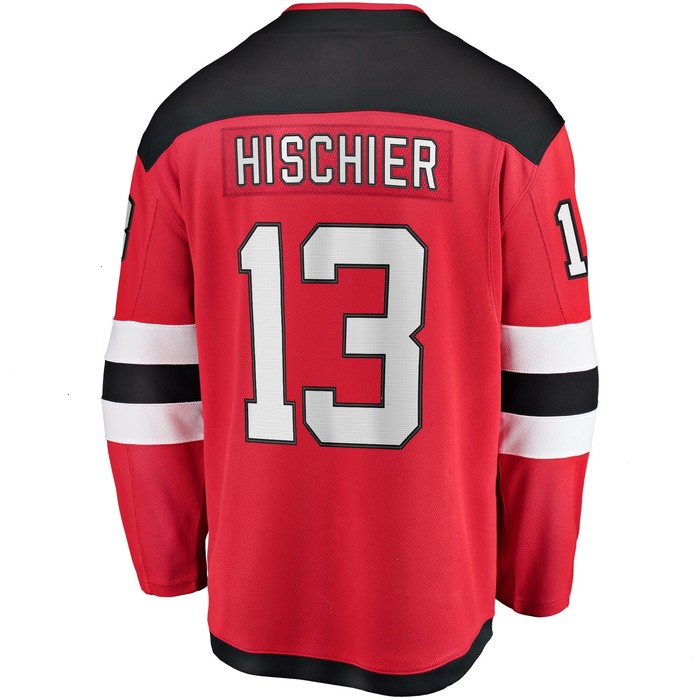 Nico Hischier New Jersey Devils Fanatics Branded Captain Patch Home Breakaway Jersey - Red