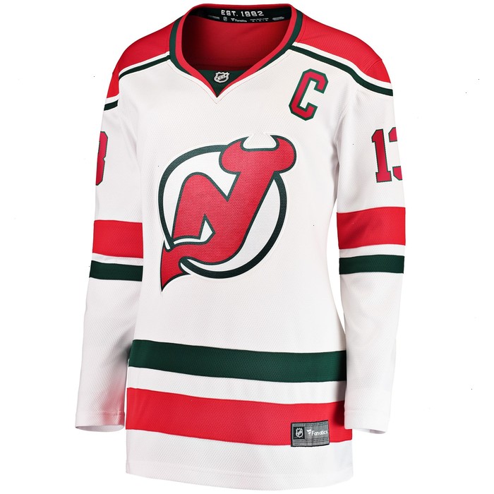 Nico Hischier New Jersey Devils Fanatics Branded Women's 2022/23 Heritage Premier Breakaway Jersey - White