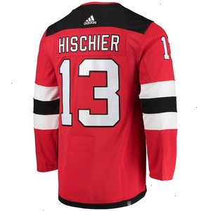 Nico Hischier New Jersey Devils adidas Home Primegreen Authentic Pro Player Jersey - Red