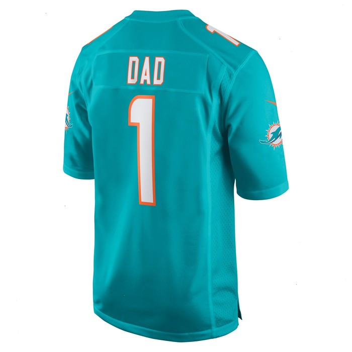 Number 1 Dad Miami Dolphins Nike Game Jersey - Aqua