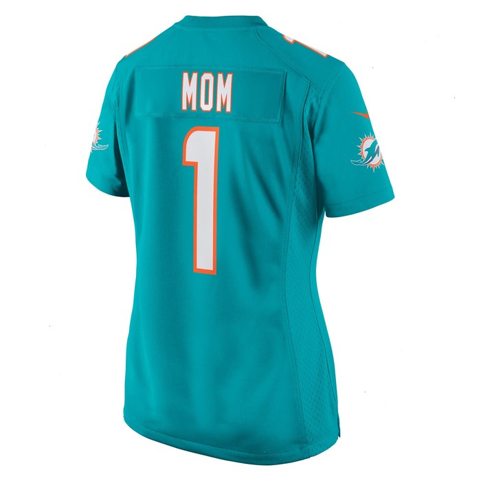 Number 1 Mom Miami Dolphins Nike Women's Game Jersey - Aqua