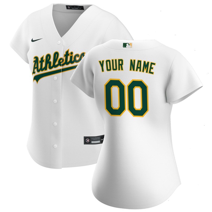 Oakland Athletics Nike Women's Home Replica Custom Jersey - White