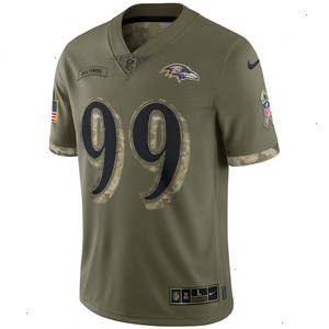 Odafe Oweh Baltimore Ravens Nike 2022 Salute To Service Limited Jersey - Olive