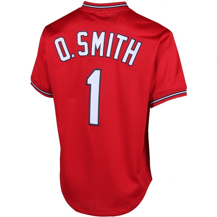 Ozzie Smith St. Louis Cardinals Mitchell & Ness Cooperstown Mesh Batting Practice Jersey - Red