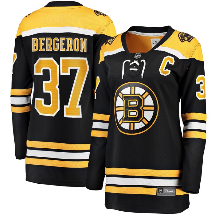 Patrice Bergeron Boston Bruins Fanatics Branded Women's Captain Patch Home Breakaway Jersey - Black