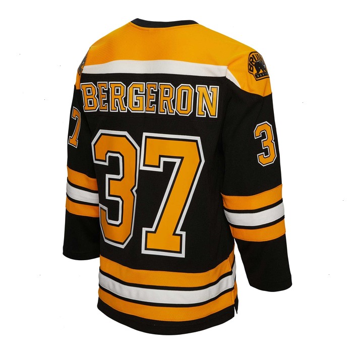 Patrice Bergeron Boston Bruins Mitchell & Ness 2010/11 Alternate Captain Patch Blue Line Player Jersey - Black