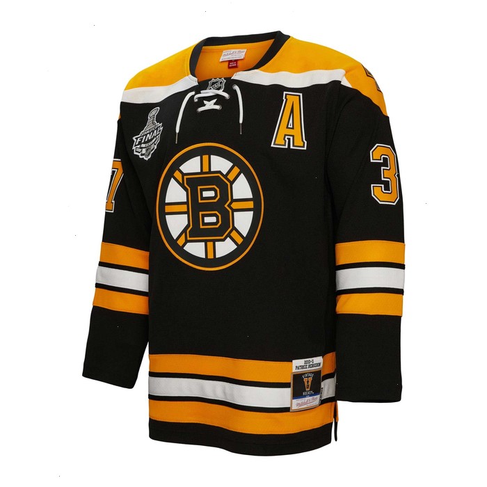 Patrice Bergeron Boston Bruins Mitchell & Ness Big & Tall 2010 Alternate Captain Patch Blue Line Player Jersey - Black