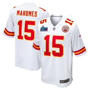 Patrick Mahomes Kansas City Chiefs Nike Super Bowl LVII Patch Away Game Jersey - White