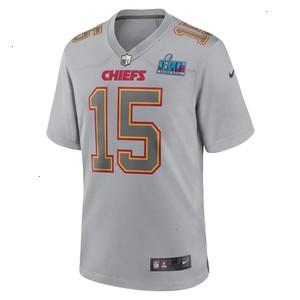 Patrick Mahomes Kansas City Chiefs Nike Youth Super Bowl LVII Patch Atmosphere Fashion Game Jersey - Gray