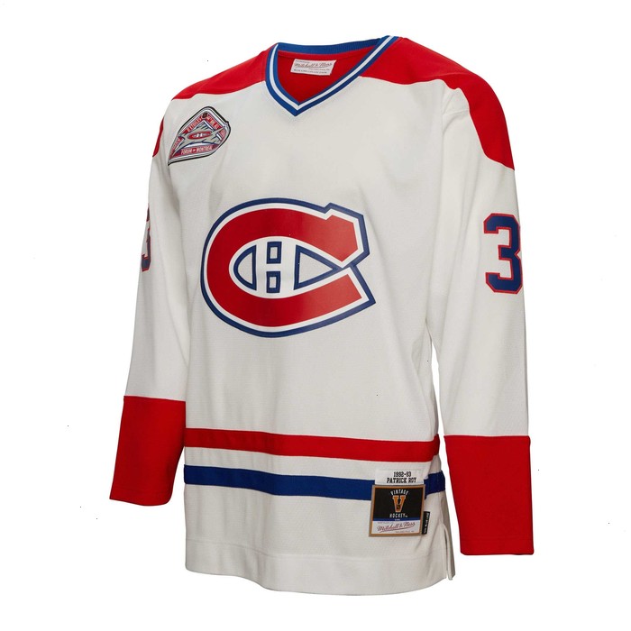 Patrick Roy Montreal Canadiens Mitchell & Ness 1992/93 Blue Line Player Jersey - White