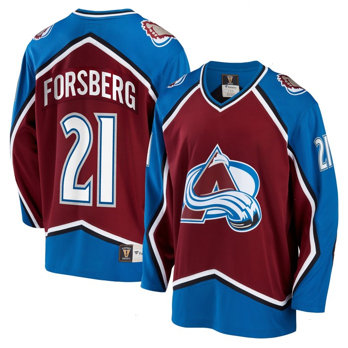 Peter Forsberg Colorado Avalanche Fanatics Branded Breakaway Retired Player Jersey - Burgundy