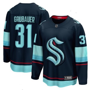 Philipp Grubauer Seattle Kraken Fanatics Branded Home Premier Breakaway Player Jersey - Deep Sea Blue