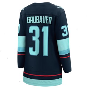 Philipp Grubauer Seattle Kraken Fanatics Branded Women's Home Breakaway Player Jersey - Navy